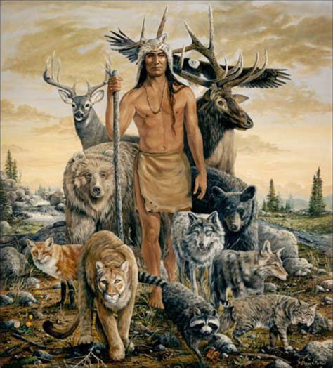 In the begining all of the animals lived together in harmony on an island and when it rained they were wet and cold. . In the cherokee creation story the first man hit the first woman with a